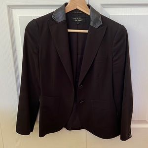 Rag & Bone Black Leather Accent Blazer